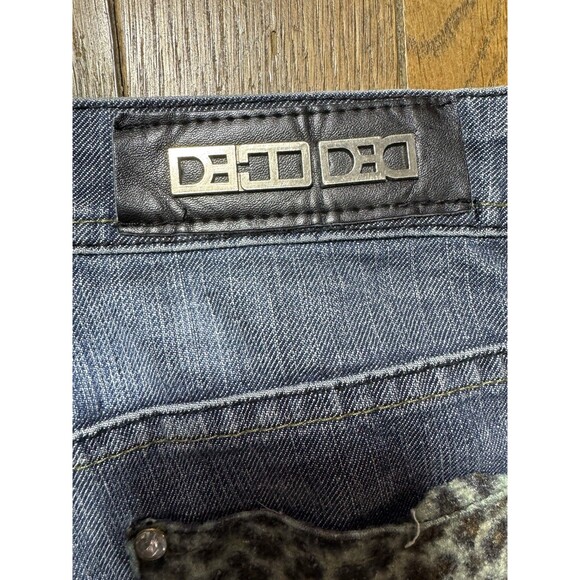 Y2K Decoded Jeans mcbling animal print back pocket Low Rise - Size 7 - Picture 3 of 5